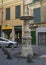 Fountain with child drinking from a shell in Genoa, northern Italy