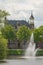 Fountain in city canal in Zwolle