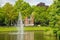 Fountain in city canal in Zwolle