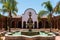 Fountain and Courtyard of Hacienda Style Adobe Guadalupe Winery