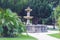 Fountain in the courtyard of the monastery of Santuari de Lluc Santuario de Santa Maria de Lluch.