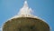 Fountain at the dome of the Basilica of St. Peter. Vatican City. Slow mo camera