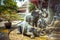 Fountain of elephants statues in a garden, Koh