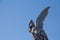 Fountain of the Fallen Angel statue in Retiro Park, Madrid, Spain