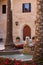 Fountain in the form of a stone lion in the courtyard of the Almudaina Palace. Palma de Mallorca. Majorca. Spain