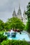 Fountain in front of the Mormons\' Temple in Salt Lake City, UT