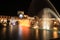 Fountain at the Government of the Republic of Armenia at night,