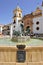 Fountain of Hercules and Church of Our Lady of Socorro, Ronda, Malaga Province, Spain