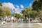 Fountain and horse carriages in town square of Mijas. Malaga pro