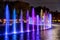 Fountain Illuminated at Night in Warsaw