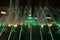 Fountain installation in the center of Bucharest. Water jets. Long exposure.