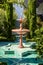 A fountain in the interior garden of the Great Mosque of Paris