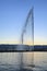 Fountain Jet d`Eau at twilight, Lake Geneva, Switzerland