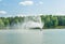 Fountain in lake Druskonis. Resort Druskininkai