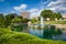 Fountain and lake at Marshall Park, in Uptown Charlotte, North C