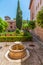 Fountain at Nasrid palace of Alhambra fortress in Granada, Spain