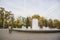 Fountain near Arch of saint Georgiy and bust of Geogiy Zhukov