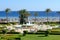 The fountain near beach at the luxury hotel