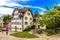 Fountain near house and tree, Lucerne, Luzern, Switzerland