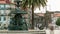 Fountain near the plaza where is located Carmo church in Porto, Portugal timelapse