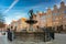 Fountain of Neptune in old town in Gdansk, symbol of the city. Poland