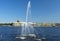 Fountain on the Neva River, Saint Petersburg, Russia