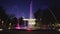 Fountain and opera theatre on Independence square in Varna, Bulgaria at night