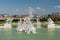 Fountain in park of Belvedere Palace