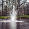 Fountain in park of Keukenhof in Netherland near Amsterdam