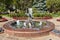 Fountain with a peacock`s sculpture, Great Kremlin Square, Moscow, Russia.