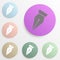 Fountain pen badge color set. Simple glyph, flat vector of web icons for ui and ux, website or mobile application