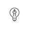 Fountain pen in light bulb outline icon
