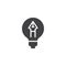 Fountain pen in light bulb vector icon