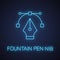 Fountain pen nib neon light icon