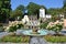 The fountain in Portmeirion village in North Wales .