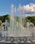 Fountain and rainbow. Figures in the water Tsaritsyno