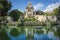 Fountain reflection in Parc de la Ciutadella, Barcelona, Spain