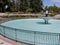 Fountain with round basin in San Jose Rose Garden