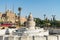 Fountain in Salah El-Deen square and Mosque of Muhammad Ali Pasha or Alabaster Mosque Saladin Citadel of Cairo a UNESCO as a part