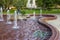 Fountain with a sculpture of a woman in the Pioneers Park, Belgrade, Serbia.