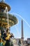 The Fountain of the Seas and the obelisk of Luxor on the Concorde square in Paris, France