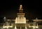 Fountain of Sforza Castle in Milan night scene long exposure 