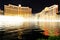 Fountain show at Bellagio hotel and casino at night, Las Vegas,