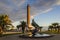 Fountain with snake sculpture at Maspalomas lighthouse park