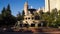 Fountain in the square in front of the main building of Moscow state University.