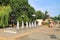 The fountain on squares, a summer city landscape in the city of Svetlogorsk