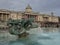 Fountain statues on Trafalgar square in London