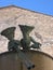 Fountain with statues of two children to Foligno in Italy.