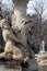 Fountain with stone sculptures in the Retiro Park in Madrid, Spain