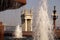 Fountain stream on the Volgograd embankment